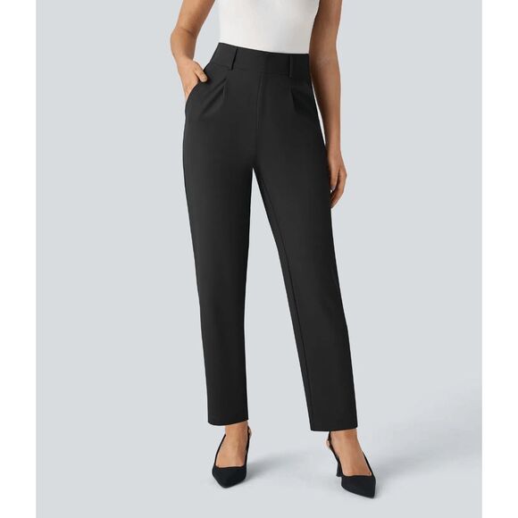 NWT Size Medium Halara High Waisted Side Pocket Solid Work Tapered Pants - Picture 1 of 2